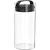 Prepara Evak Fresh Saver, Medium-Tall Airless Canister with Black handle, 2.3 Quart, Clear