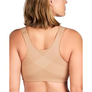 HSIA Posture Bras for Women Front Closure Back Support No Underwire Bra | X-Shaped Back for Healthy Posture, Provide Support