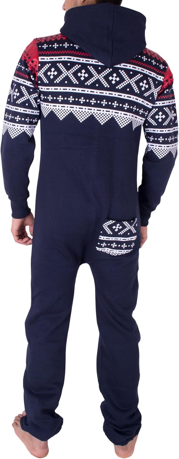 NOROZE Mens Hoodie Jumpsuit Onesie One Piece Pajamas at  Men’s Clothing store
