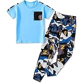 mksodopy Boys Clothes,Boy outfits 2-Piece Camouflage Short-Sleeved T-shirt Camouflage Pant Teen Boys Clothing