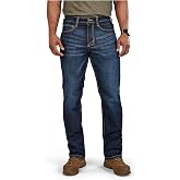 5.11 Tactical Mens Defender-Flex Regular Fit Jean Professional Pants, Denim | Style 74477ABR, Stretch Denim, 7 Pockets, Regular Fit, Concealed Carry EDC, Mechanical Stretch