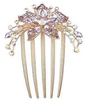 Amazon Com La Vogue Handmade Flower Crystal Rhinestone Hair Comb