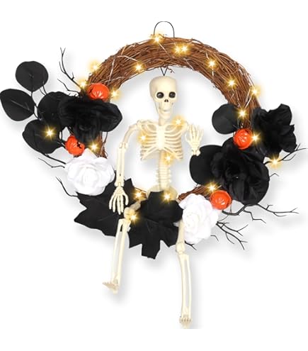 Couronne D'Halloween à Plumes Noires Fantasmagoriques