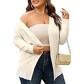 Imimtuan Womens Plus Size Cardigan Sweaters 2025 Fall Long Sleeve Knit Open Front Outerwear Sweater Coat