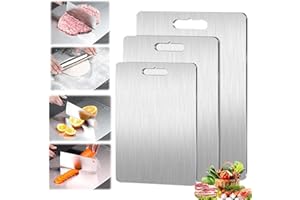 ZANWANXIN Titanium Cutting Board for Kitchen - Double-Sided Food-Grade Board With Cutting Edge Hygiene & Durability (L:15.35 