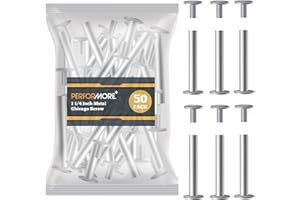 PERFORMORE 50 Pack of Silver Aluminum Screw Posts, 1 1/4 Inch Metal Chicago Screw Post Binding Screws for Scrapbooking, Photo Albums, Binding, Leather Screw Nail Rivet Button Solid Belt Tack Screw