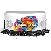 MARBLERS Black Mica Powder [Black Pearl] 1oz (28g) | Cosmetic Grade | Epoxy Resin Pigment | Dye | Non-Toxic, Vegan, Cruelty-Free | Lip Gloss, Nails, Body Butter | Bath Bomb, Candle & Soap Making