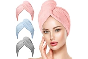 OEAGO Microfiber Hair Towel for Women: Christmas Stocking Stuffers for Women Teen Girls Kids Drying Wrap Towels for Curly Hair Head Accessories 3 Pacs Anti Frizz Mom Gifts