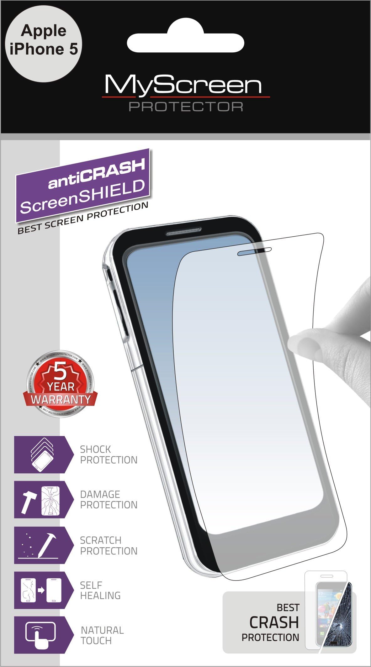 MYSCREENPROTECTOR MyScreen Protector GS114-S-IPH5 antiCRASH Protective Film for Apple iPhone 5