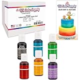 6 Color US Cake Supply by Chefmaster Liqua-Gel Paste Cake Color Set - The 6 Most Popular Colors in 0.75 fl. oz. (20ml) Bottles