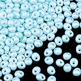 Yholin 4000pcs Glass Seed Beads Bulk, 3x6mm Teardrop Shape Mint green Seed Beads Small Pony Beads for DIY Craft Projects Bracelets Necklace Jewelry Making