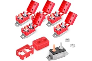 Bolipoeq 40Amp Automatic Reset Circuit Breaker 12V-24V DC for Automotive Marine Boat Car RV Trailer Solar System with Cover Stud Bolt, IP66 Waterproof (Pack of 6)