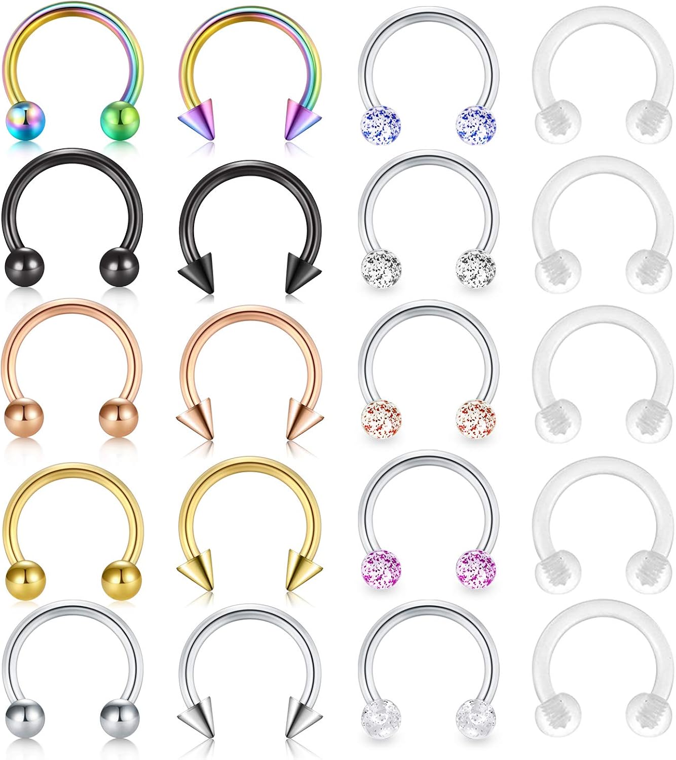 incaton 16 Gauge Surgical Steel Nose Septum Rings Piercing Cartilage Helix Tragus Earring Hoop Lip Horseshoe Retainer Piercing Jewellery