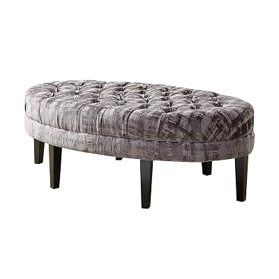 Madison Park Martin Oval Surfboard Tufted Ottoman Large