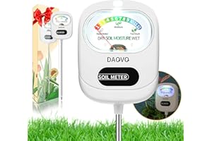 DAQVQ Soil Moisture Meter, Plants Moisture Meter Upgraded-Large Screen-Soil Hygrometer with Light- Plant Water Meter for Indoor and Outdoor Hous Plants, Garden, Farm, Lawn Soil Tester-White