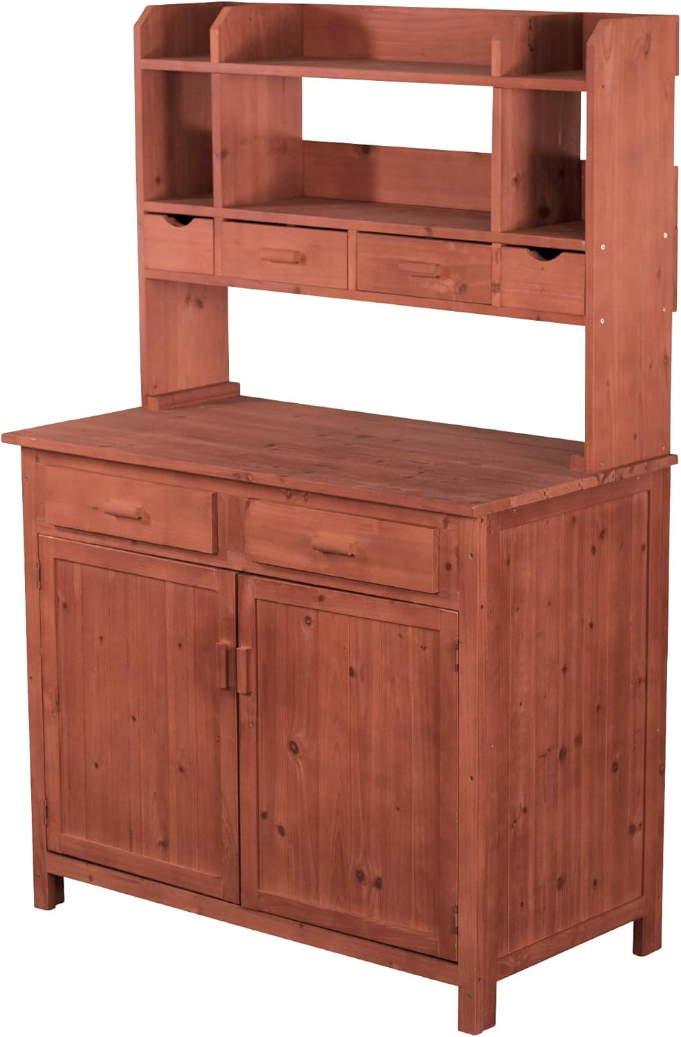 red cedar potting bench on Amazon Com Leisure Season Wooden Gardening Potting Bench With Multiple Storage Draws Cabinets Garden Outdoor