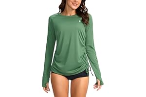 SANTINY Women's UPF50+ Rash Guard SPF Long Sleeve Swimsuits Top UV Sun Protection Swim Shirts for Woman