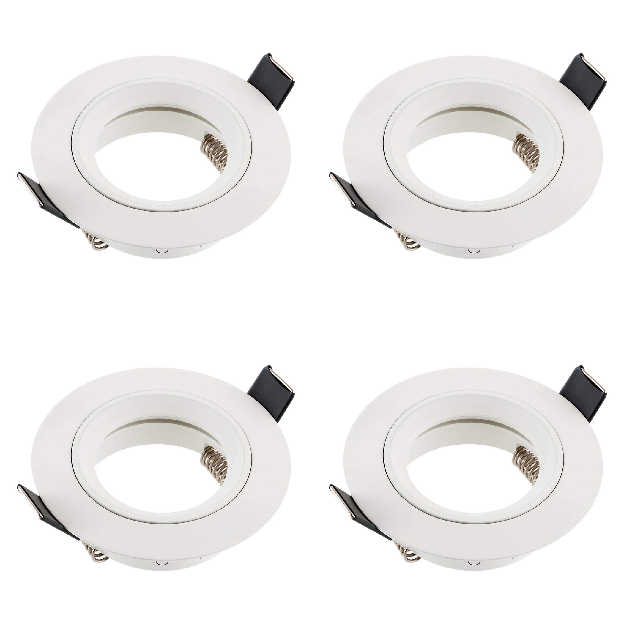 SEBSON 4X Downlights for Ceiling - Recessed, Mounting Hole ø65mm, Frame Aluminium Matt White, ø80x24mm - LED Spot Lights Ceiling with GU10 Lamp Holder — image 1