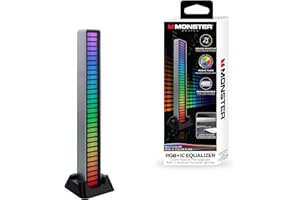 XTREME DIGITAL LIFESTYLE ACCESSORIES XTREME Monster Sound-Reactive Multicolor LED Equalizer Light Bar, Horizontal/Vertical Mounting, Rechargeable, USB Charging Cable Included