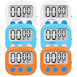 6 Pack Small Digital Kitchen Timer Magnetic Back