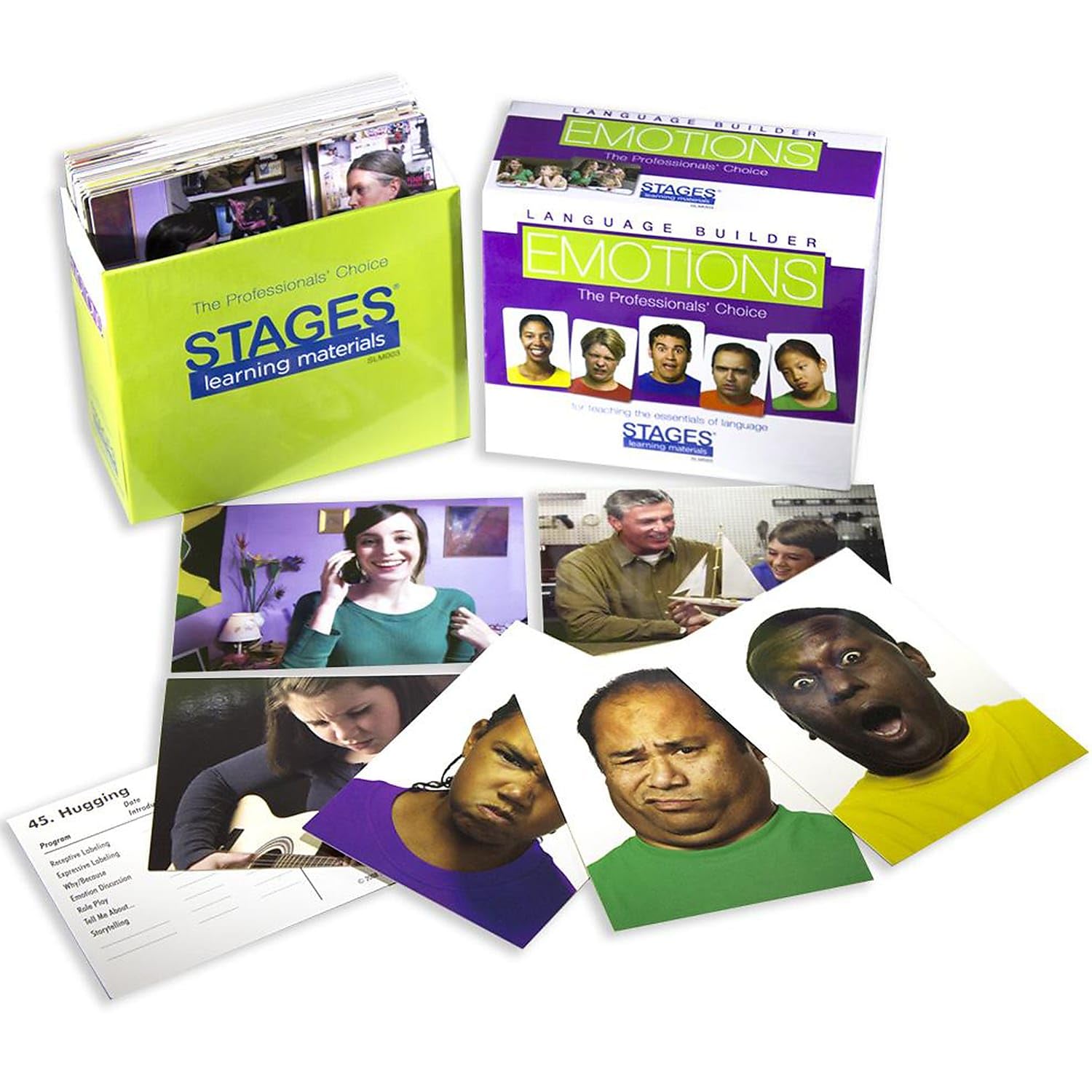 Lang-O-Learn Stages Learning Materials Language Builder Emotion Picture Cards Expressions, Conversation, and Situation Photo Cards for Autism Education, ABA Therapy