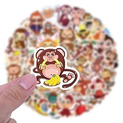 LTZSTONE Cartoon Monkey Stickers 60pcs Decals for