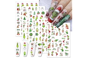 TEZOCR Christmas Nail Art Stickers 3D Self Adhesive Design Christmas Nail Decals Supply Winter Christmas Xmas Tree Snowflakes Nail Decals for Women and Girls DIY Manicure Christmas Nail Decoration