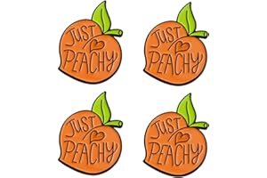 EMIVERY 4 Pack Cartoon Peach Brooches Cute Heart Shaped Fruit Lapel Pin Creative Enamel Metal Badges for Teen Children Girl Women Clothes Backpacks Accessory