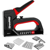 GRENPRO 6-in-1 Manual Staple Gun with 5000 Staples for Wood &amp; Upholstery | Fits T50, JT21, T20 &amp; T25 Staples, BN18 Brads and Pin Nails; Adjustable Force for Furniture Repair &amp; Crafts