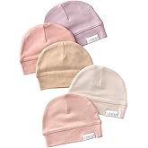 Butterblu Charlie 5-Pack Caps 100% Organic Cotton Beanie Hats for Newborn and Baby Girls, Boys, Unisex