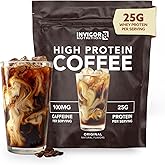 INVIGOR8 High Protein Coffee Powder 25 Grams Whey Isolate100mg Natural Green Tea Caffeine | 0 Added Sugar Keto Gluten Free 99.9% Lactose Free | Hot or Iced15 Serving 15 Servings (17 OZ, Original)