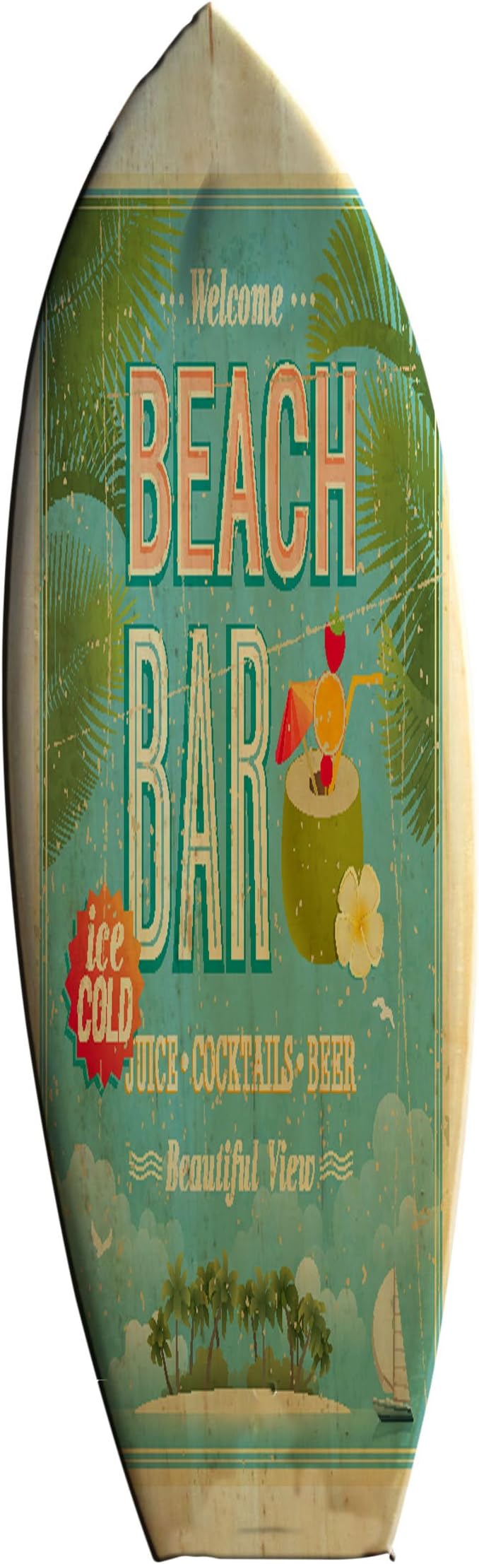 Cuzzco sf132939059 – Wooden Table in the form of Surfboard, 35 x 120, Multi-Colour