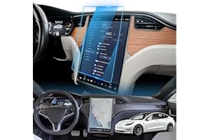 LFOTPP Car Navigation Screen Protector for 2016-2019 2020 Tesla Model X / 2013-2020 Model S 17-Inch, Tempered Glass 9H Hardness Car Infotainment Stereo Display Center Touchscreen Protective Film