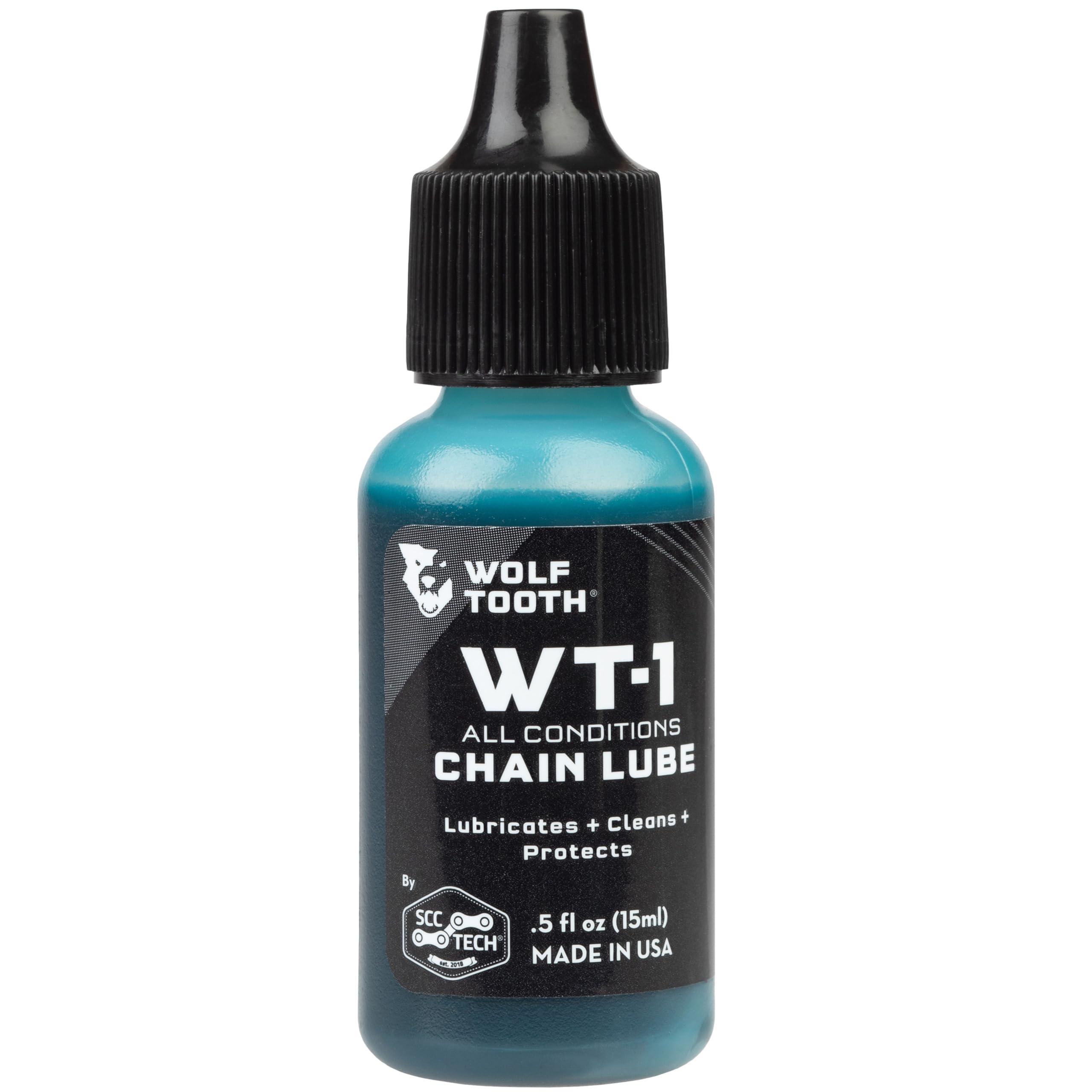 Wolf Tooth | Bike Chain Oil WT-1 Chain Lube | 14.2 ml All Weather Conditions Bike Chain Lube, Long-Lasting | Bike Lube Cleans, Lubricates, Protects | Premium Bike Oil for Chain and Bike Lubricant