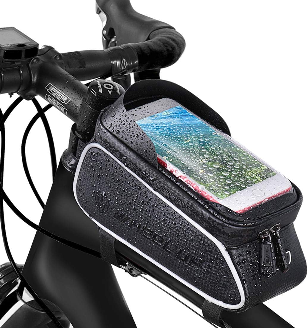 Universal Bike Phone Holder, Black, Handlebar Mounting, Compatible with iPhone 15, 14, 13, 12, 11, 10, Samsung Galaxy S8 Plus, Note 4, 5, Huawei, Xiaomi, OnePlus