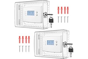 TRJ 2 PCS Thermostat Lock Box with Key, Large Thermostat Cover with Lock for Thermostat on Wall, AC Control Lock Box Cover with Key, Air Conditioner Lockbox Fits Thermostats 5" H x 6.3" W or Smaller