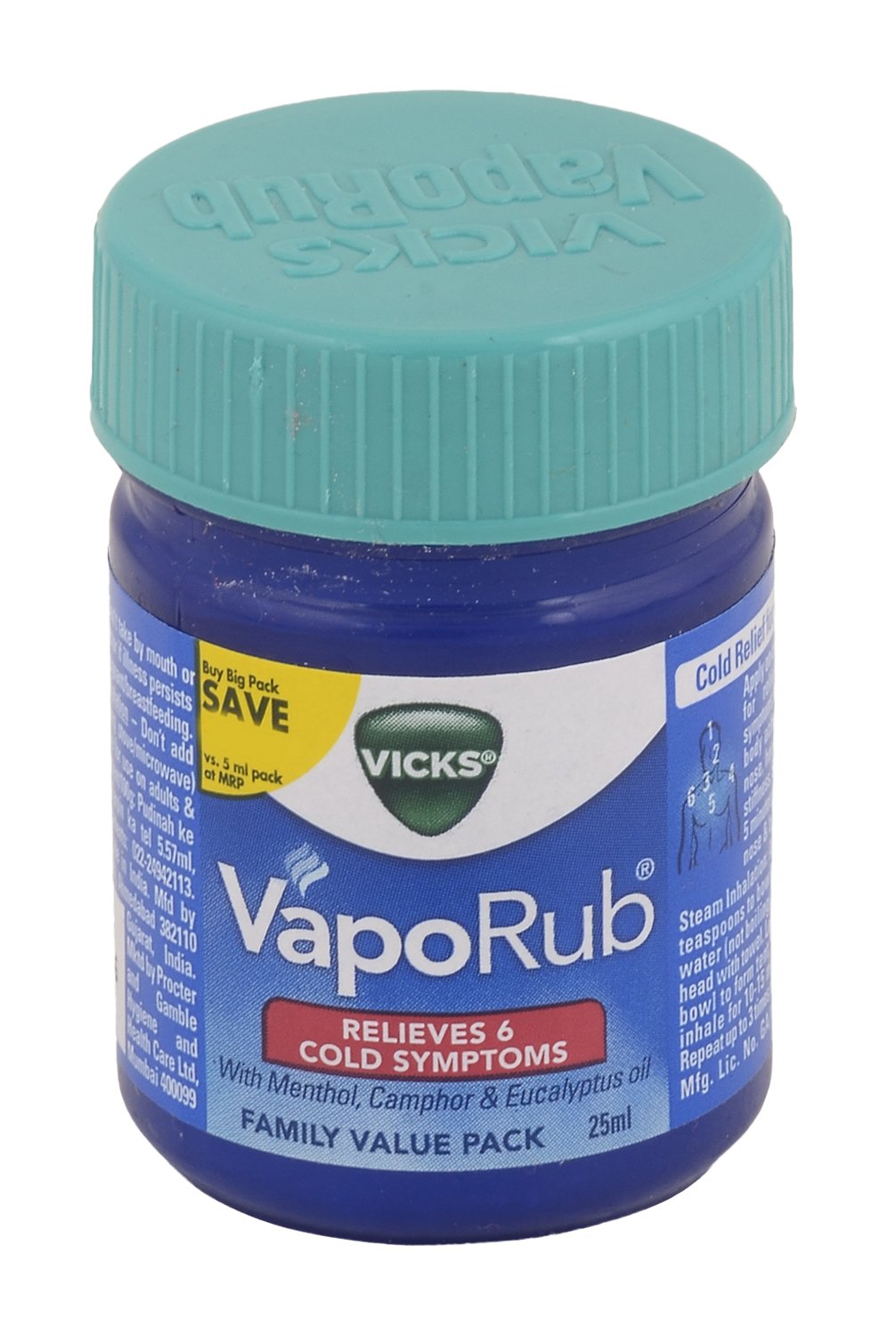 Vicks Vaporub Menthol, Camphor and Eucalyptus Oil, 25ml Bottle Buy