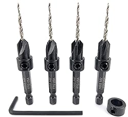 FTG USA 4 Pc #4 (7/64") Adjustable Wood Countersink