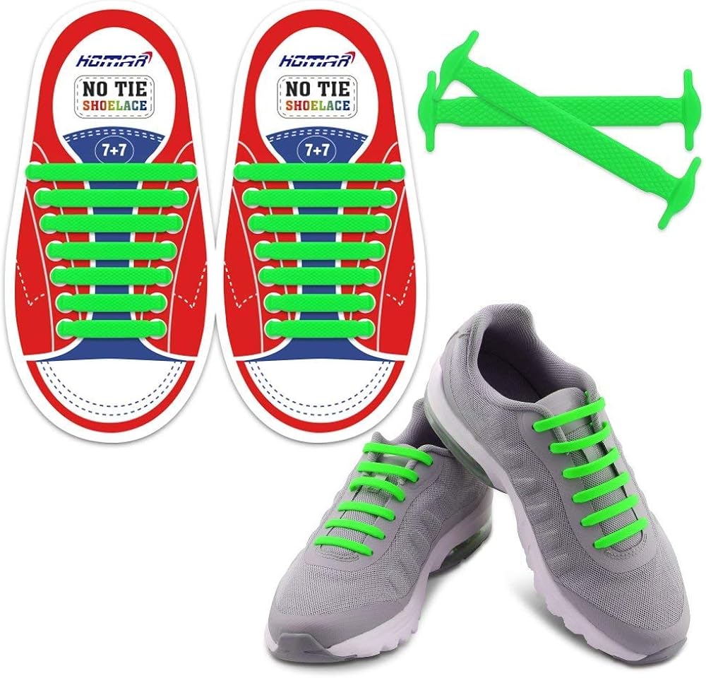 HOMAR No Tie Shoelaces for Kids and Adults - Best in Sports Fan Shoelaces - Stretch Silicone Elastic No Tie Shoe Laces with Multicolor for Sneaker Boots Board Shoes and Casual Shoes : Clothing