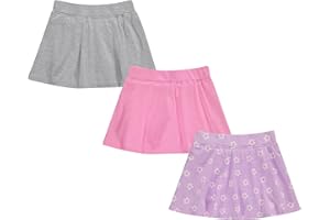 BTween 3 Pack Skorts for Girls Kids Scooter Skirts Skirt Layered Shorts