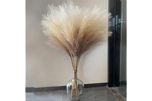 Wttisel 38" 10 Stems Faux Pampas Grass Decor - Tall Pampas Grass for Floor Vase, Boho Home Wedding Mothers Day Decoration (Beige Mixed)