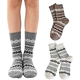 Ziyutam 3 Pairs Soft Cozy Wool Socks for Women, Winter Socks for Women, Knit Winter Thermal Thick Wool Sock Hiking Snow Sock