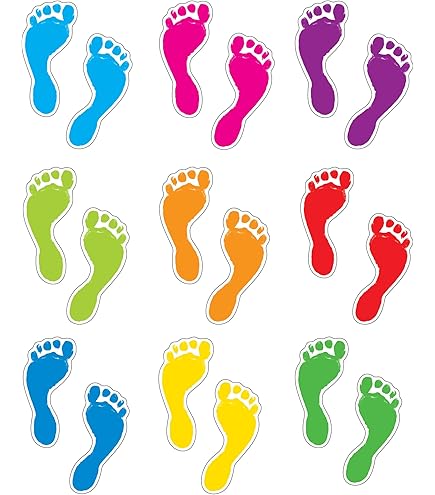 31 Pcs Multicultural Foot Cut-Outs - 3in Diversity Craft Paper For Classroom