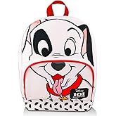 101 Dalmatians Mini Backpack - 10" Canvas Bag with Front Pocket | Spotted Puppy Backpack Purse for Women, Teens