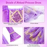 MELAND Princess Dress Up for Girls Purple Velvet, Crown & Accessories (Size M) view 2