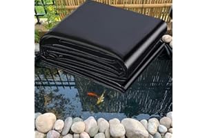 MAIKUNI COOCURE 15x20 ft and 20 Mil Thickness Pond Liner, Pliable & Durable LLDPE Material, A Liner for Fish or koi Pond, Waterfall Base, Fountain and Bed Planter(15x20 ft, 20Mil, LLDPE, Black)