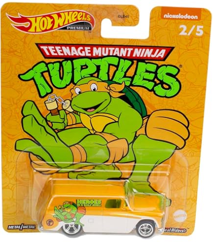 Hot Wheels GJV11 TMNT Michelangelo Midnight Otto 2/5 – Voiture Collector Tortues Ninja