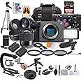 Sony FX30 Digital Cinema Camera with Sigma 30mm f/1.4 DC DN Lens, LED Light, Microphone, 128GB Extreme Speed, U-Grip, Filters, Tripod, Case, Software, & More – Pro Video Bundle (38pc), Black