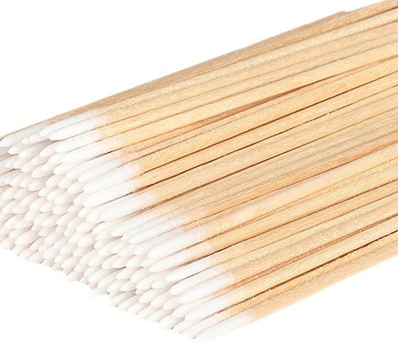 YHQZ 400 Pcs Cotton Swabs Wood Sticks Cosmetic Makeup Eyebrow Tip