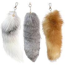 Amazon.com: XUEYEGONGJI tail keychain 3Pcs Fox Tail Keychain